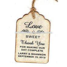 2015 Christmas favor luxury vintage shaped letter printed gift tag/labels/hang tags set with ribbon